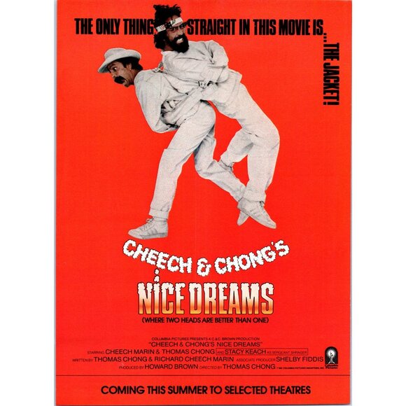 1981 Cheech and Chong Nice Dream Movie Promo Poster Vintage Print Ad Wall Art - Picture 1 of 1